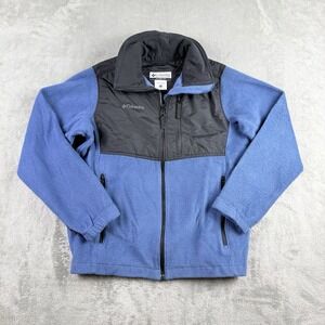 Columbia Sportswear Jacket Youth 14/16 Blue Fleece Zip Up Outdoor Hiking School